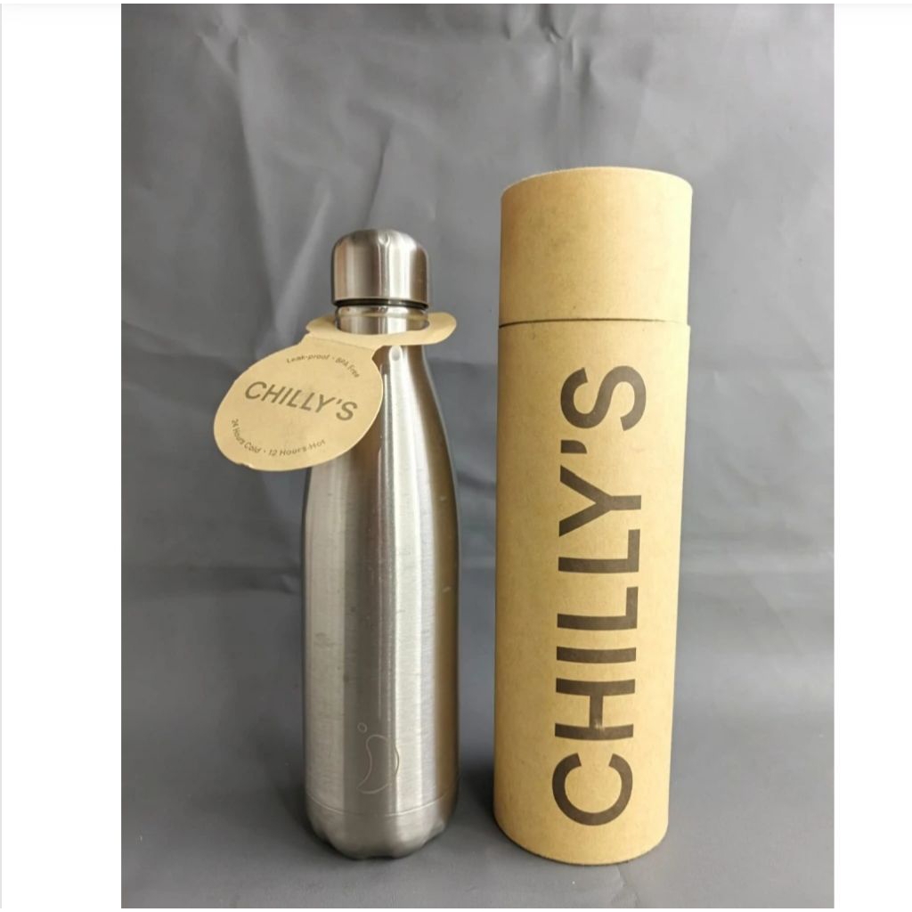 Tumbler Botol Bowling Silver 500ml - Tahan Panas & Dingin, Anti Karat, Praktis