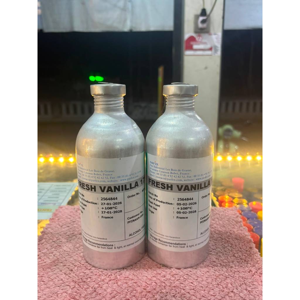 FRESH VANILLA 500ML/SEGEL PARFEX ( bibit parfume murni kemasan botol kaleng segel parfex original)