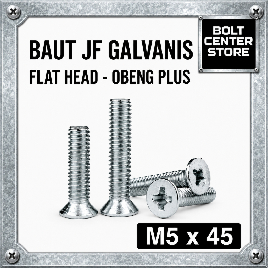 M5x45 Baut JF Flat Head Baut JF M5 x 45 Obeng Plus
