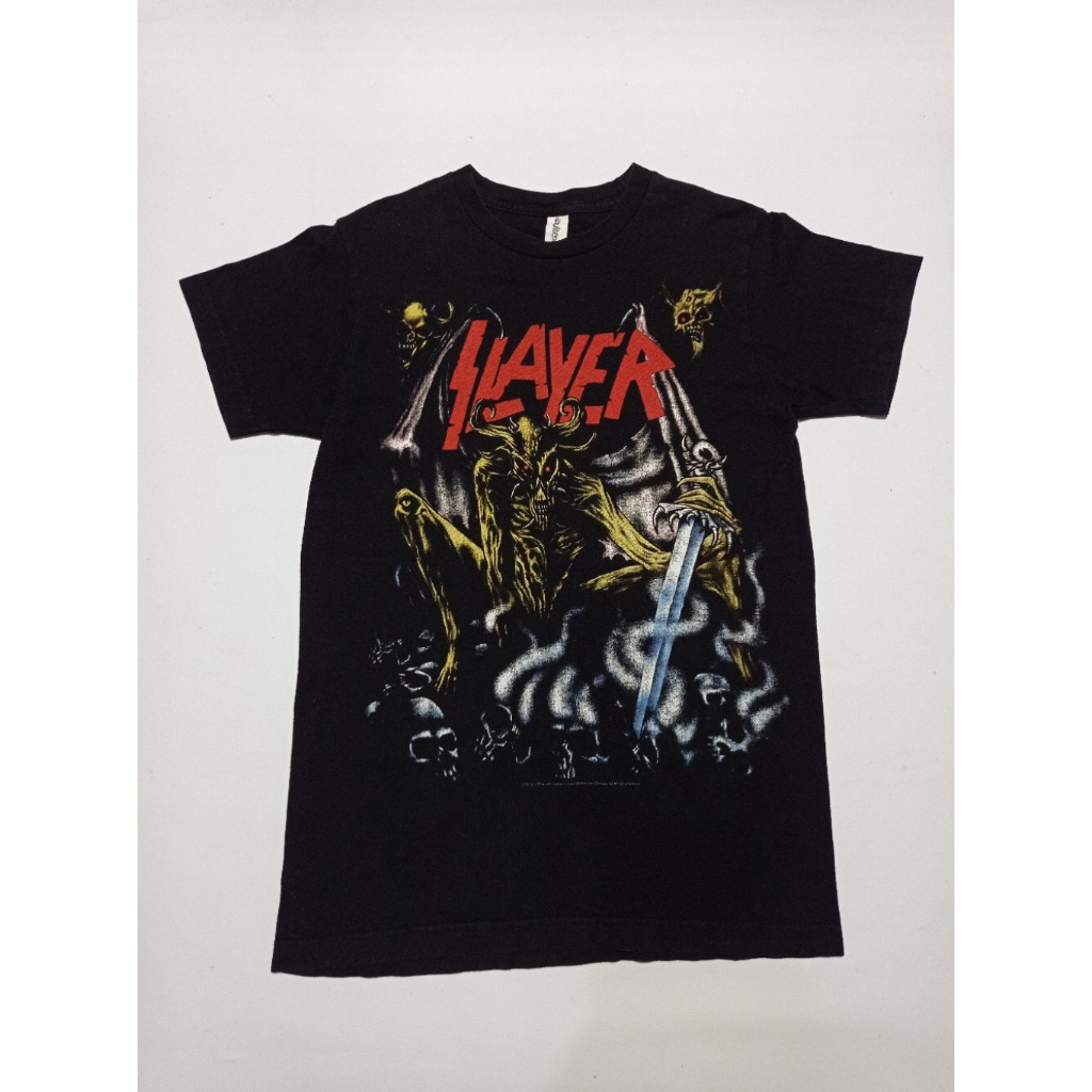 Kaos Band Slayer Official Merchandise ©2021 Warna Hitam Size S Second Brand Tultex