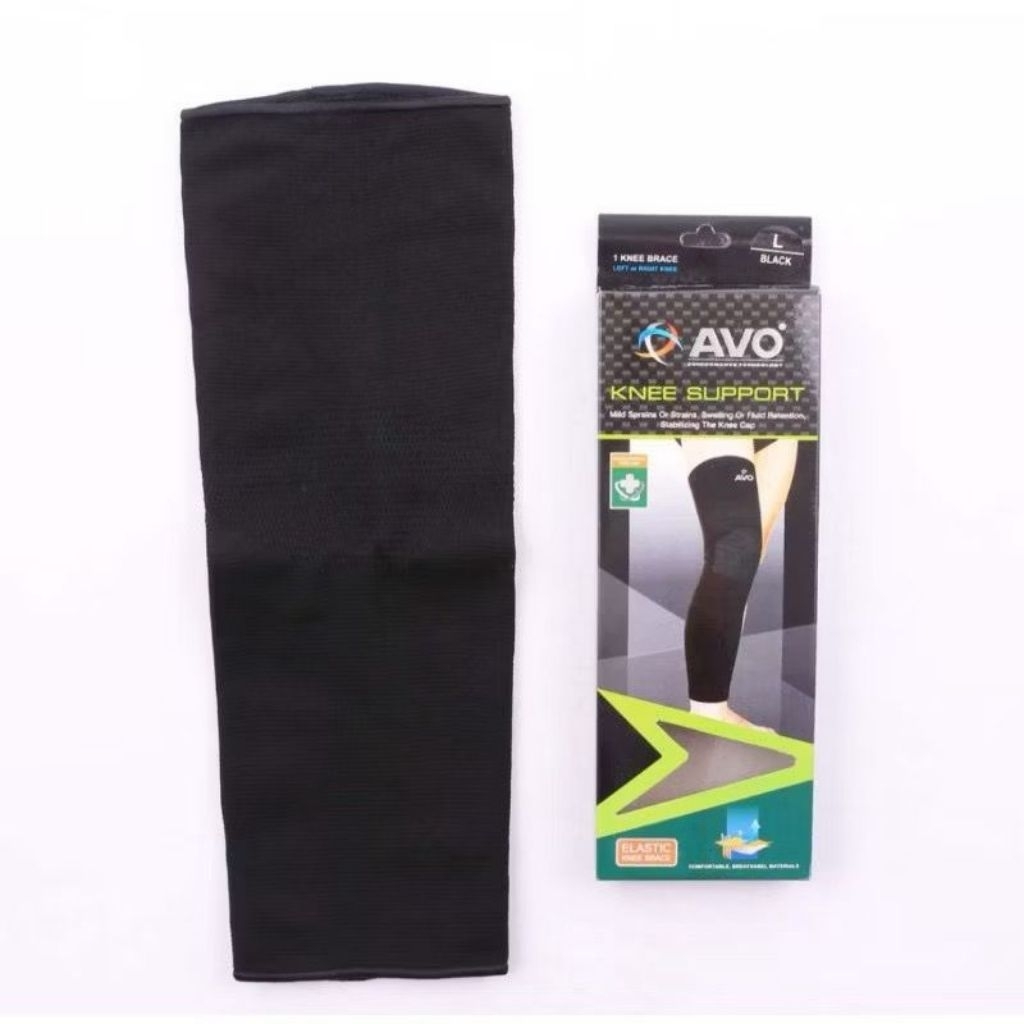 LONG KNEE SUPPORT AVO ORIGINAL HITAM