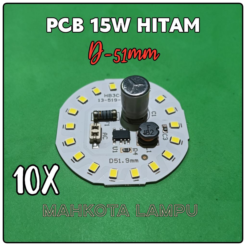 ( 10x ) PCB LAMPU LED AC 15W PUTIH SUPER TERANG