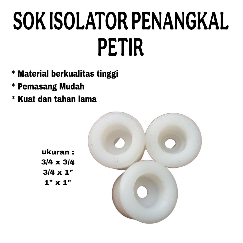 SPAREPART PENANGKAL PETIR/SOK ISOLATOR PENANGKAL PETIR MATERIAL NILON BERKUALITAS TINGGI