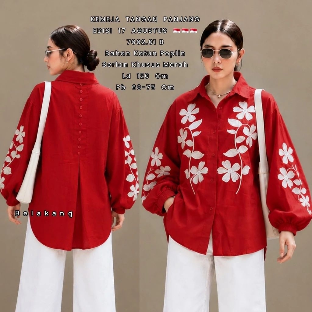 New Atasan kemeja katun wanita jumbo big size/blus kemeja import/atasan kemeja wanita jumbo