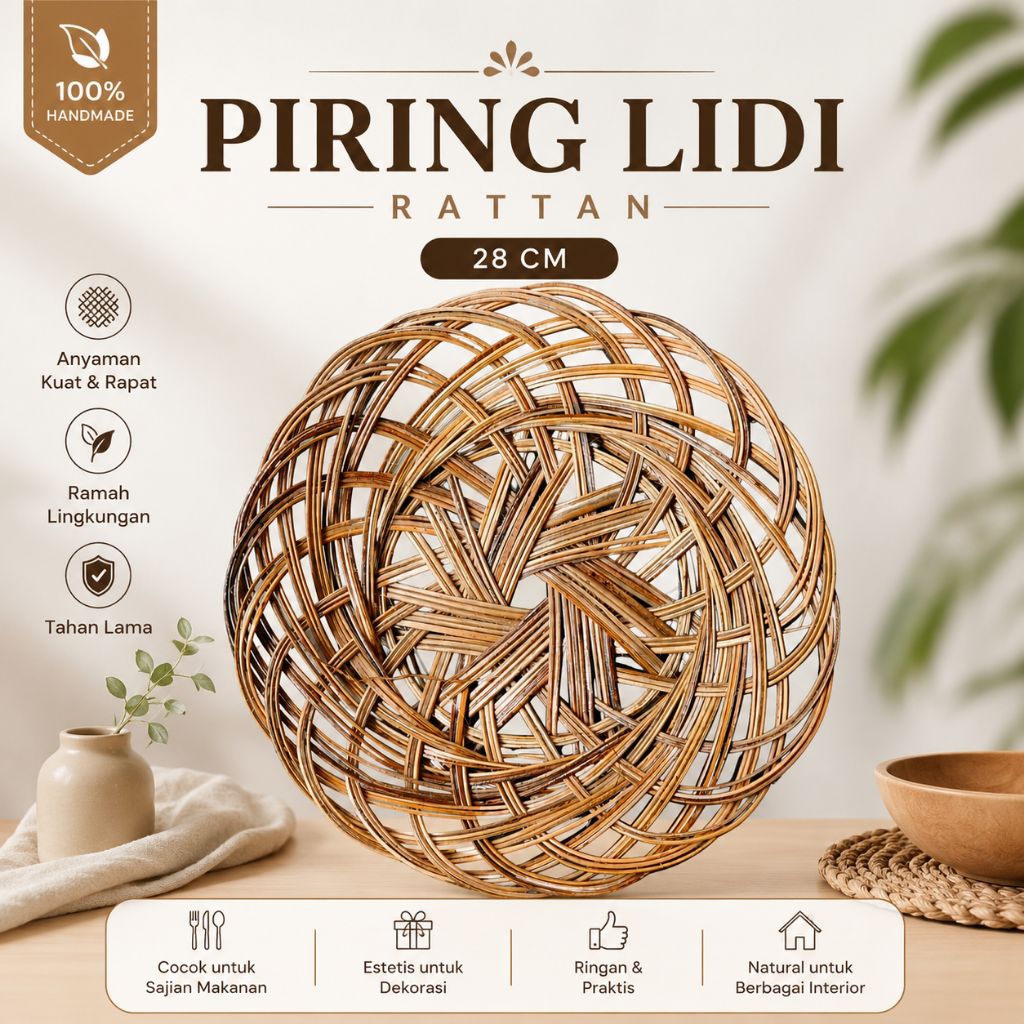 Piring anyaman lidi - piring lidi - piring sekali pakai - piring lidi murah