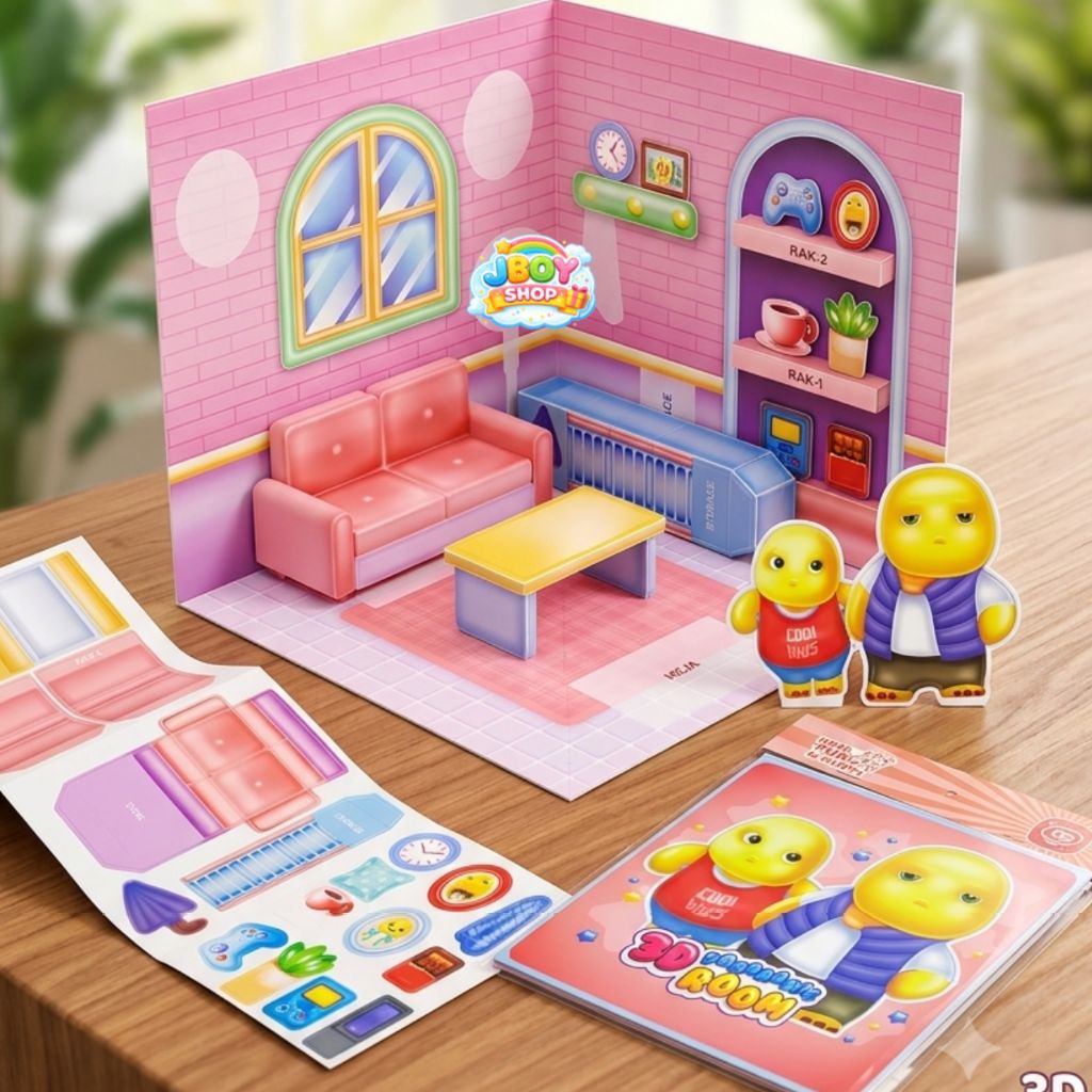 Puzzle 3D Edukasi Anak, 3D panoramic room - Melatih Fokus, Motorik, Kreativitas