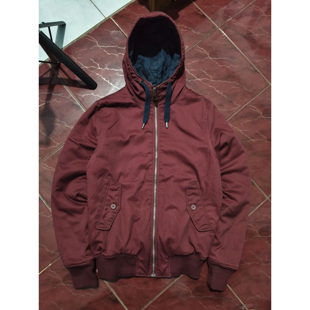 ACTIVE JACKET DUCK CANVAS H&M DIVIDED BURGUNDY