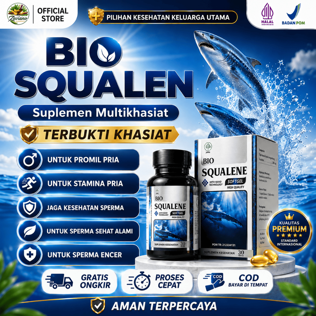 Bio Squalene Premium Untuk Menjaga Kesehatan Sperma Reproduksi Pria dan Vitalitas Harian