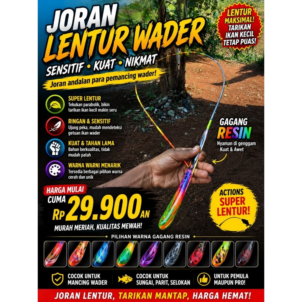 joran lentur wader fish,cocok buat ikan nilem sama ikan ikan kecil