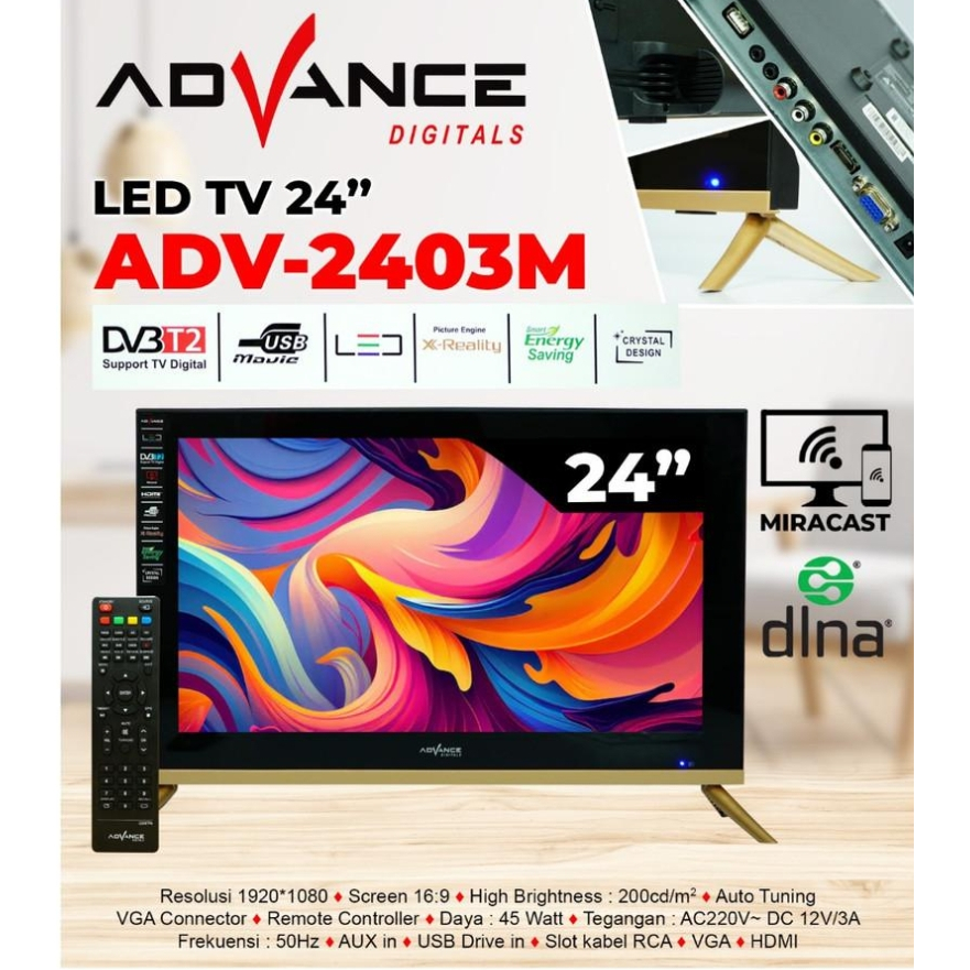 . (INSTAN PLM) ADVANCE TV 2403M MIRACAST