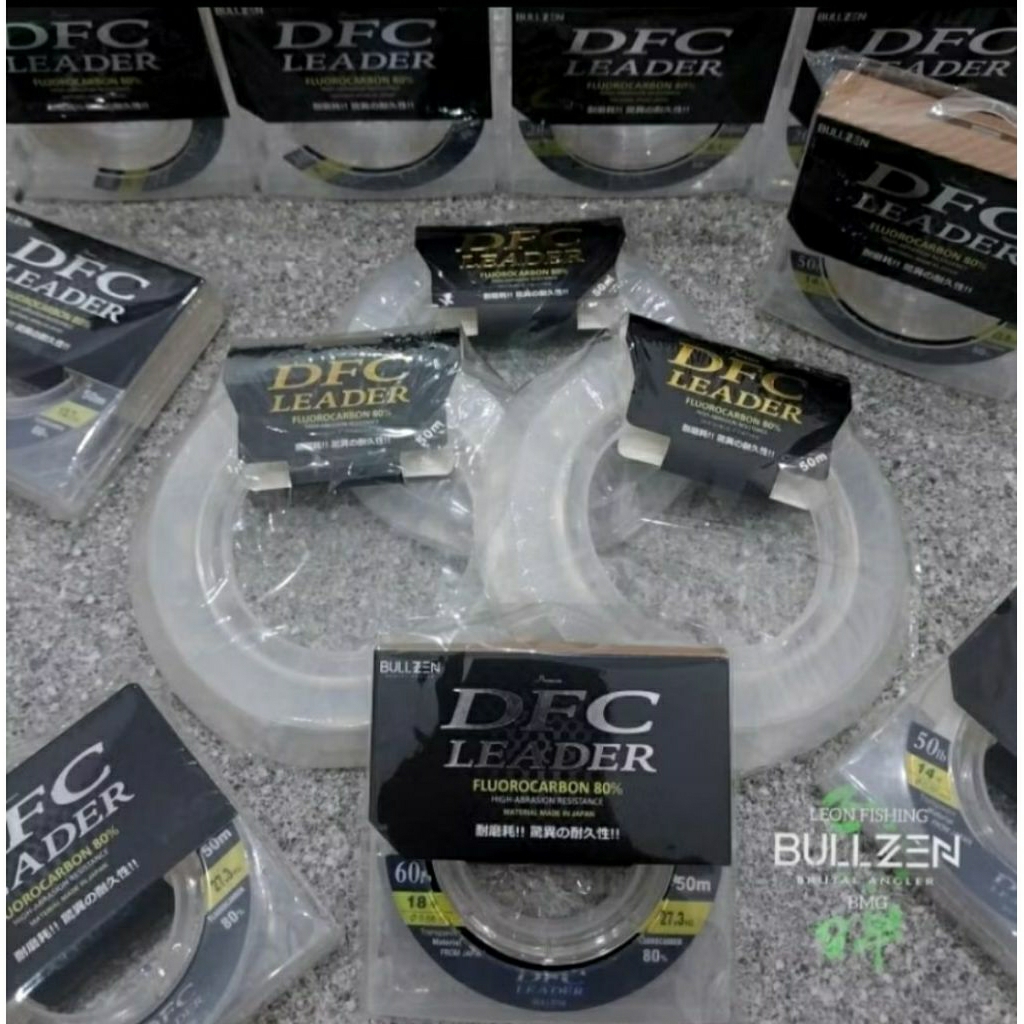 Senar Pancing BULLZEN DFC Leader Premium Fluorocarbon 80% 10 100 120 Lbs High Abrasion Resistance