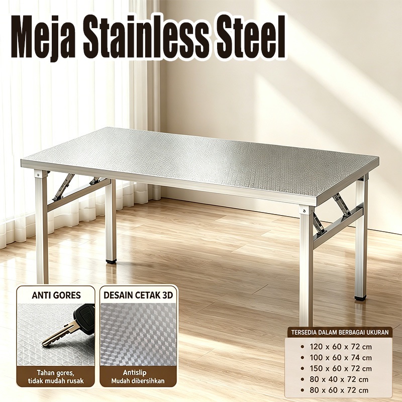 Meja Bar Dapur Portable Meja Lipat Stainless Folding Table Meja Lipat Portable Stainless