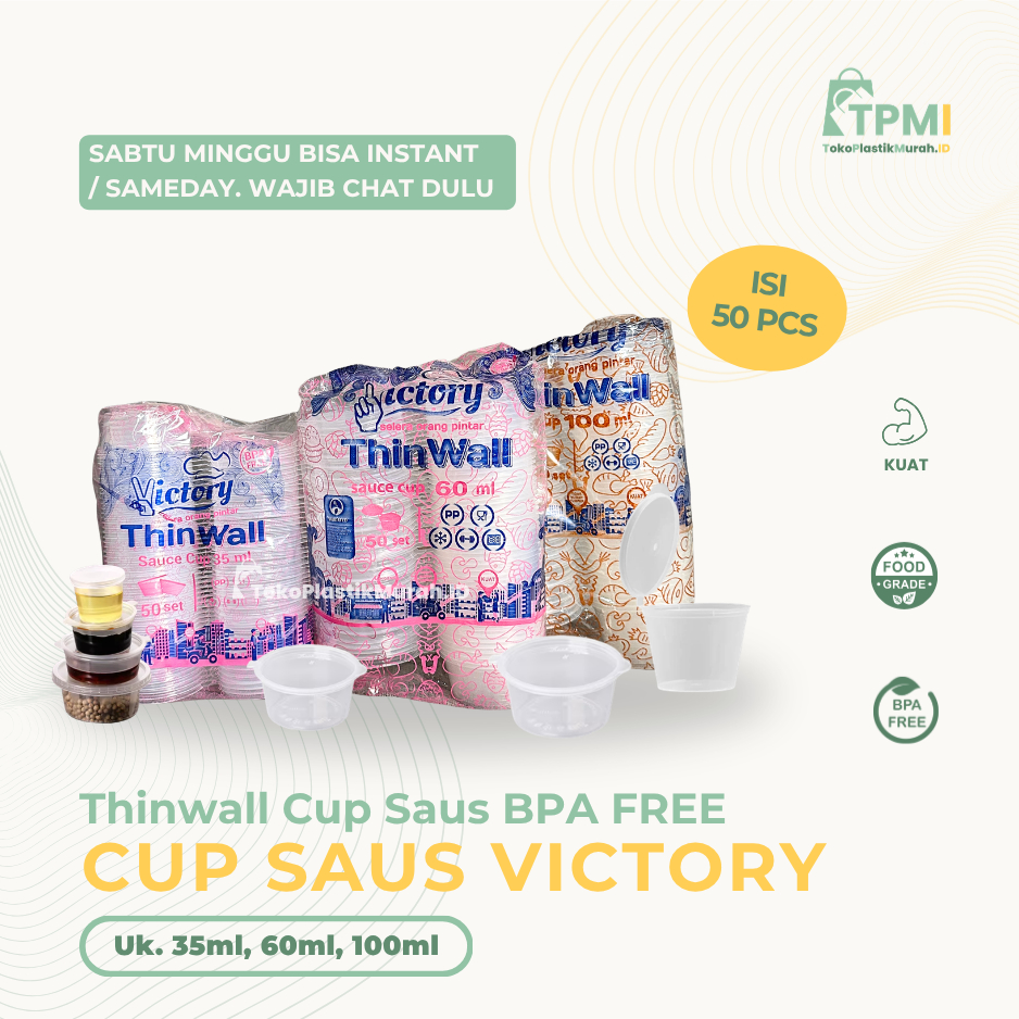 [BISA INSTANT] THINWALL CUP SAUS VICTORY | CUP SAUS VICTORY | THINWALL SAUS | CUP SAUS PLASTIK