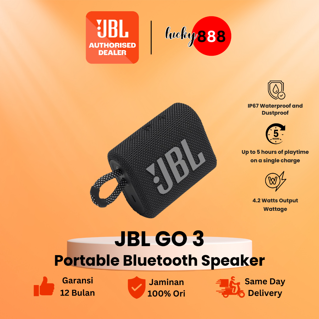 JBL GO 3 by Harman Kardon Original Bluetooth Speaker Portable