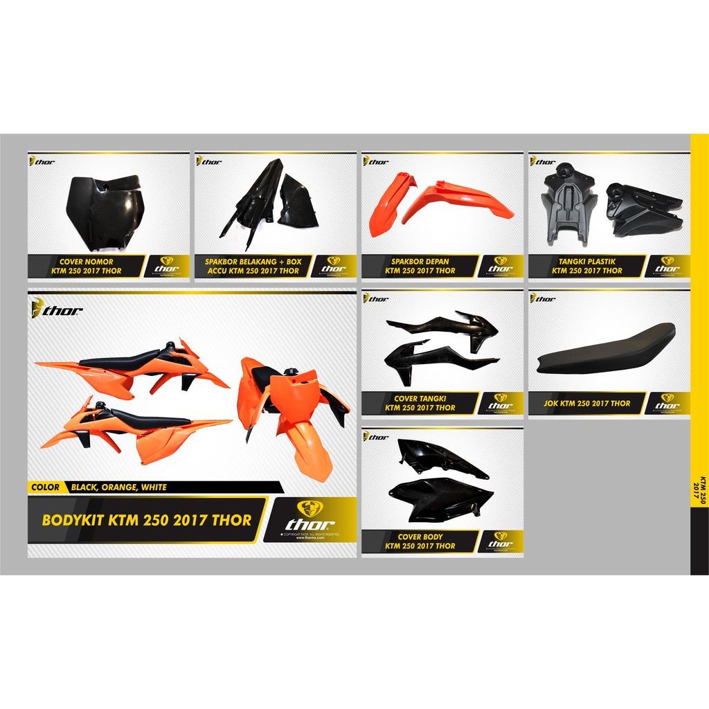 KTM 250 2017 - Body Set | Body Kit Lengkap Motor Trail