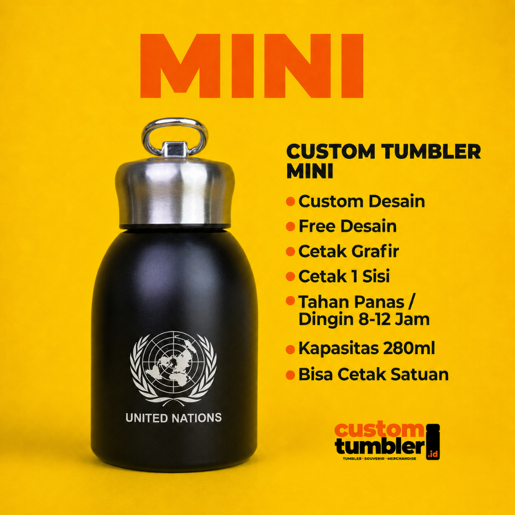 CUSTOM TUMBLER MINI 280ML | GRAFIR LASER | SOUVENIR & MERCHANDISE