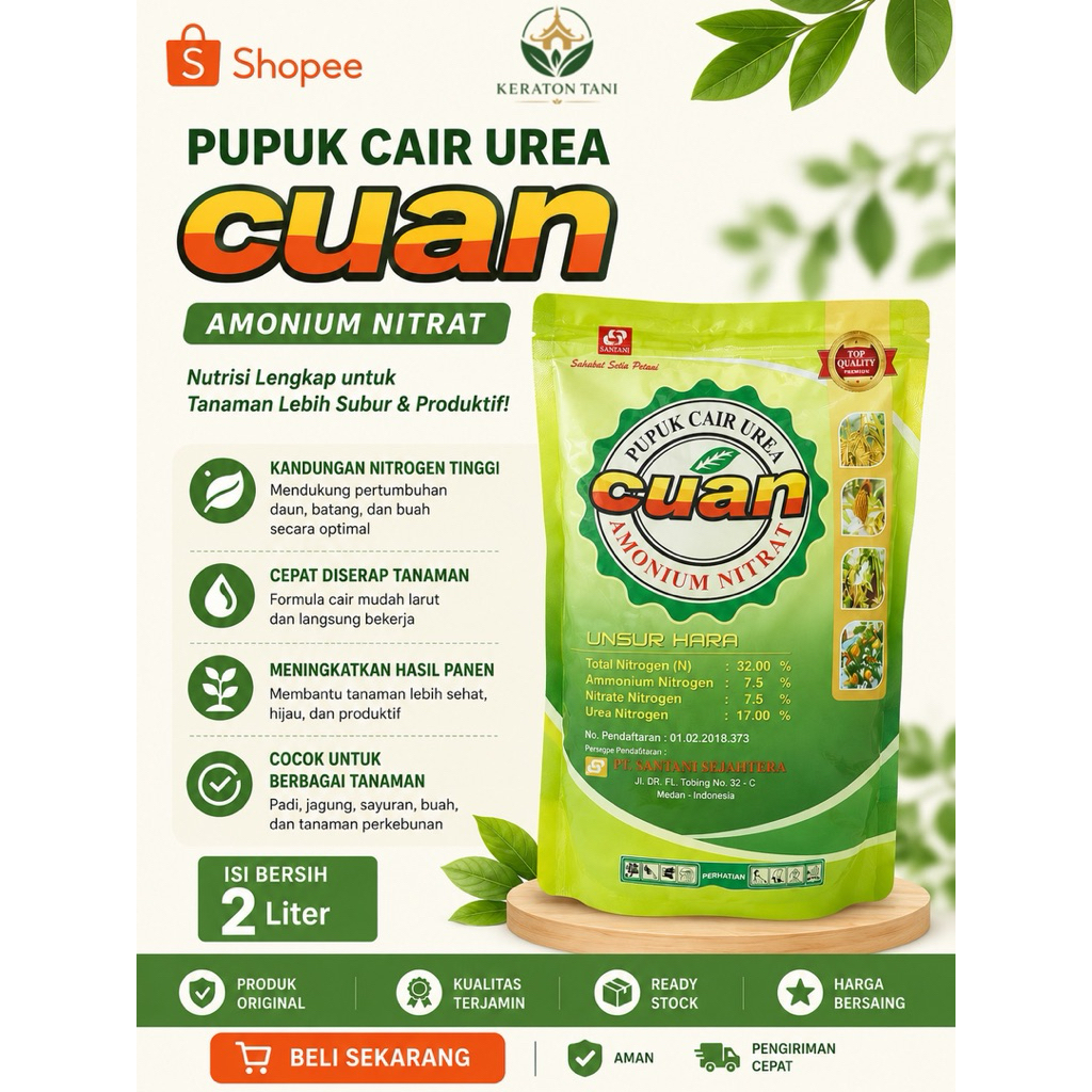 Pupuk Urea cair CUAN 2Liter - SANTANI