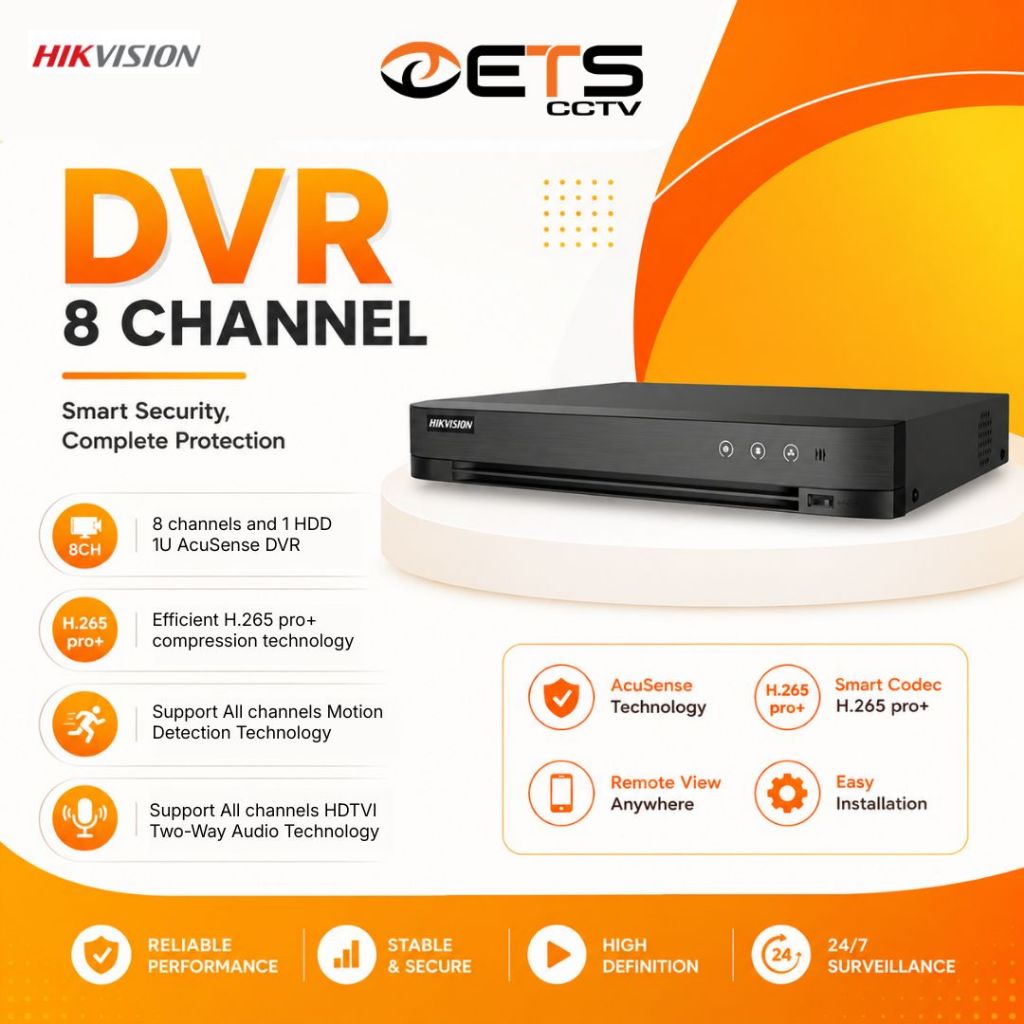 DVR HIKVISION 8 CHANNEL - ACUSENSE DVR