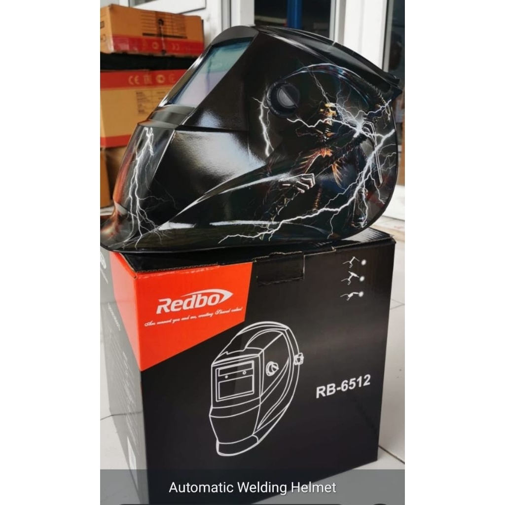 REDBO Helm Las Otomatis Kedok Las Otomatis Auto Darkening Topeng Las Redbo RB 6512