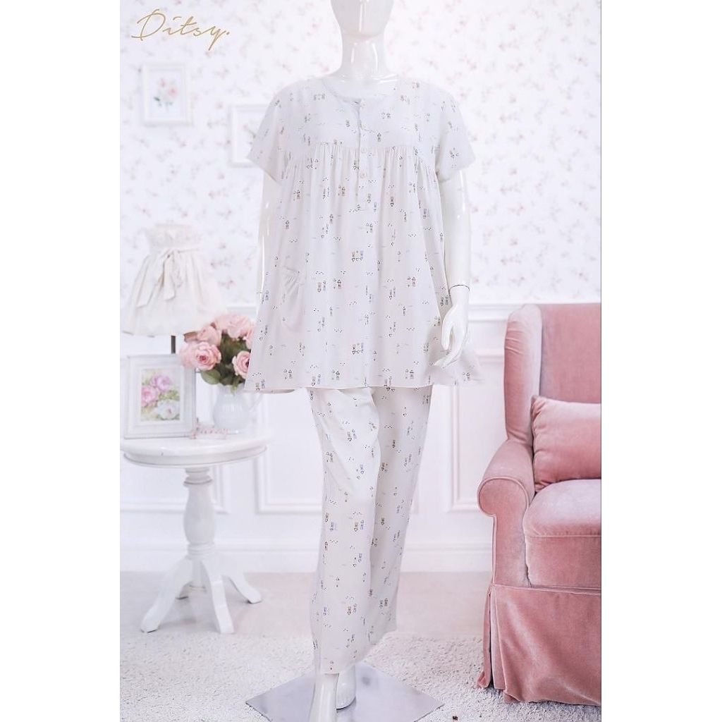 HALE VANILLA PAJAMAS SIZE S M L XL XXL BY DITSY EDISI JULI 2026 - PAJAMAS DITSY TERBARU
