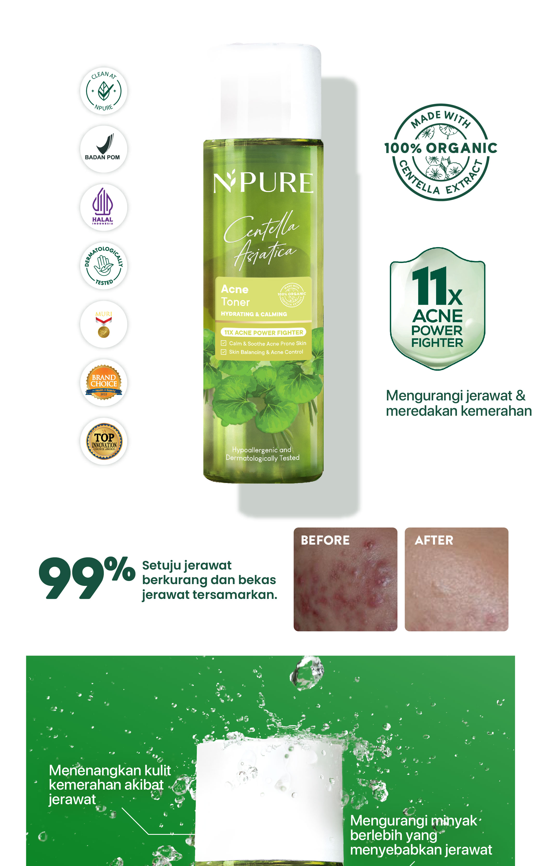 NPURE 30ML Face Toner Centella Asiatica (Cica Series)