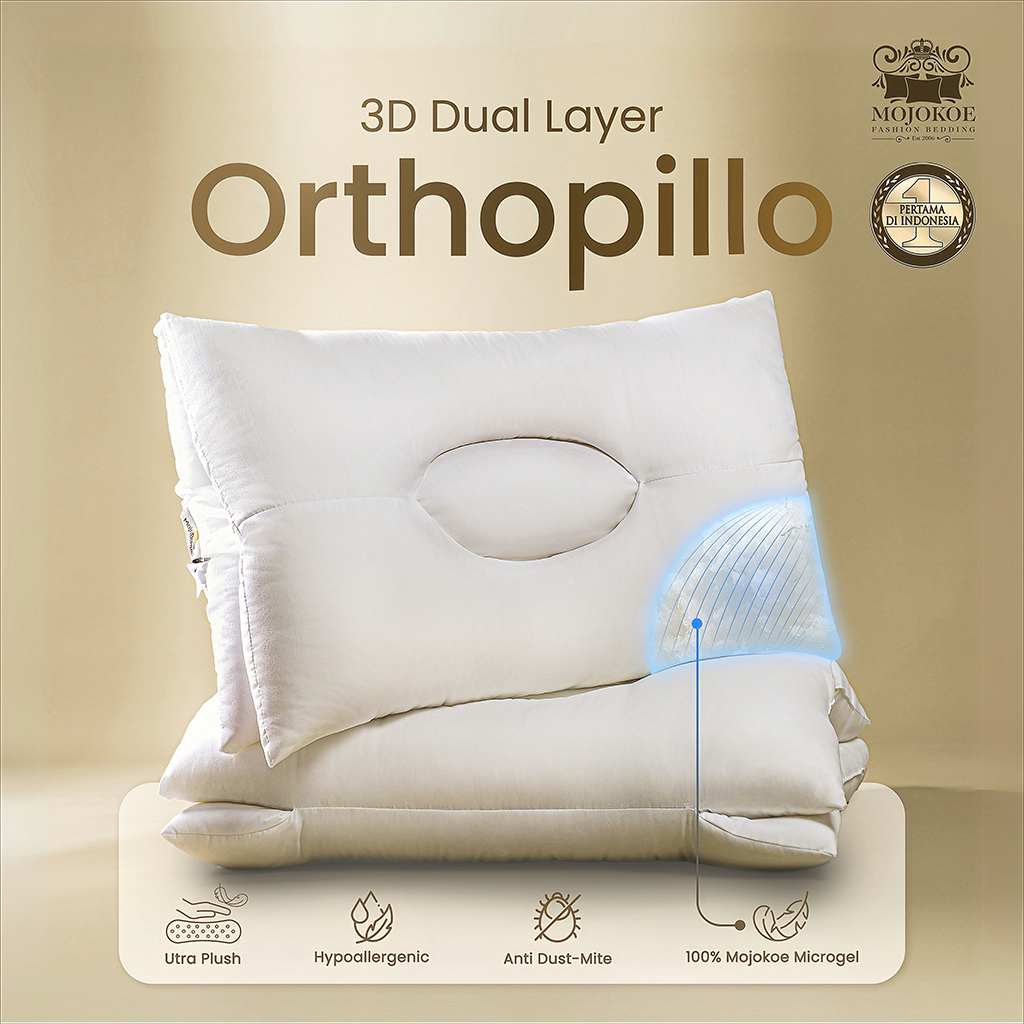 MOJOKOE OrthoPillo 3D Dual Layer 100% Premium Microgel