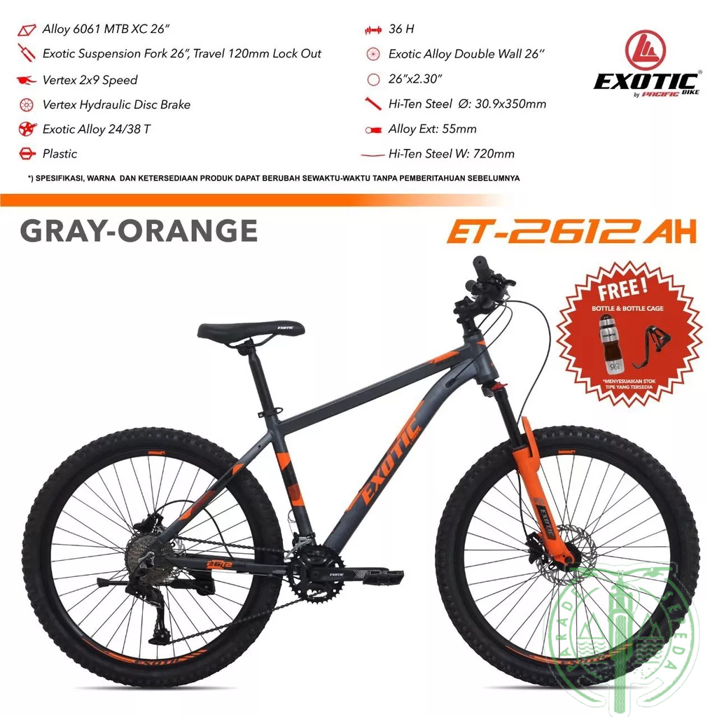 Sepeda MTB 26 exotic 2612 AH Untuk dewasa sepeda gunung