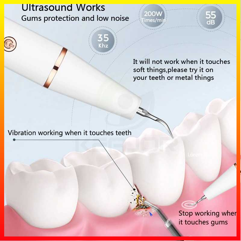 Pembersih Karang Plak Gigi 3 Mode Pembersihan Ultrasonic Dental Electric YUKUI - 7RHRAPWH