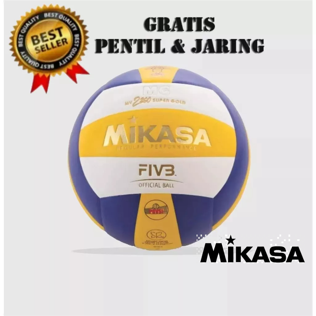 MIKASA Bola voli MV 2200 SUPER GOLD ORIGINAL bola voli mikasa original import