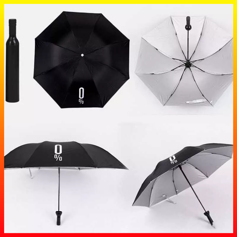 Payung Lipat Hadiah Unik dan Dekorasi Estetik Desain Botol Wine Folding Umbrella Anti UV Deco - OMHAQ8BK