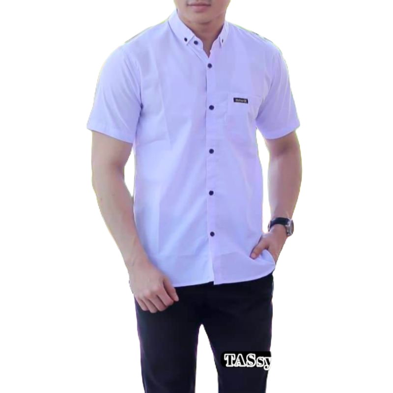 KEMEJA PUTIH LENGAN PENDEK / KEMEJA POLOS PRIA LENGAN PENDEK