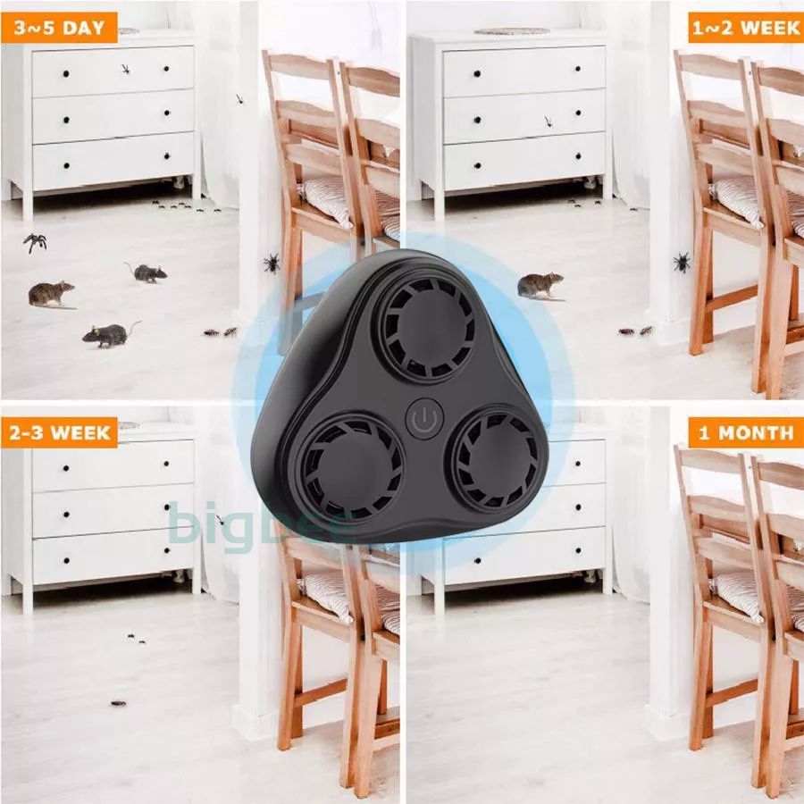 Pengusir Tikus Ultrasonic Alat Pengusir Tanpa Racun Perangkap Lem Pest Repeller Elektronik Alat pengusir nyamuk 3 speaker