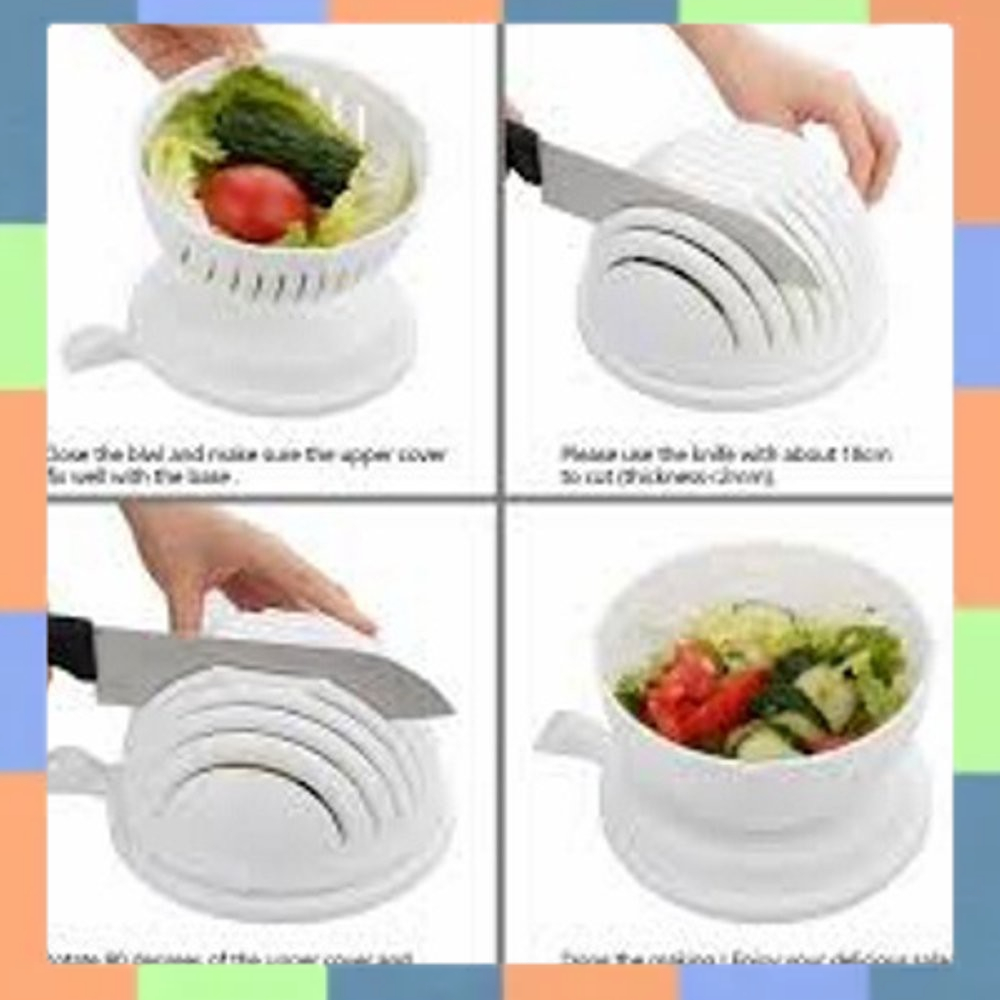 Salad Cutter Bowl - Mangkuk Alat Pemotong Sayuran Pembuat Salad