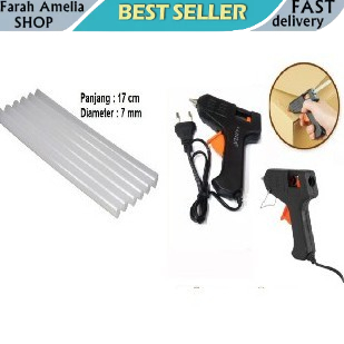 Paket Murah Glue Gun Lem Tembak + 6Pcs Refill Lem Tembak