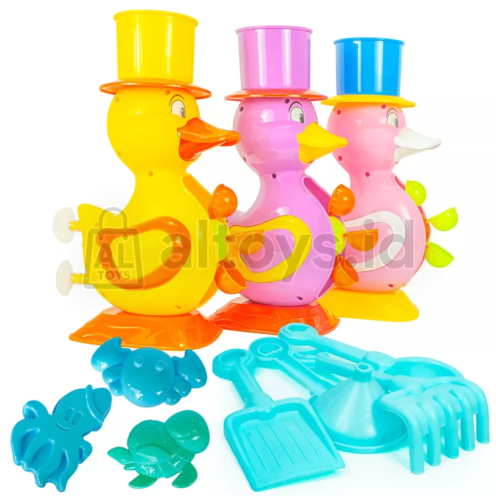 Mainan Edukasi Kincir Air Bebek + Cetakan Pasir Pantai Set Jala YP35