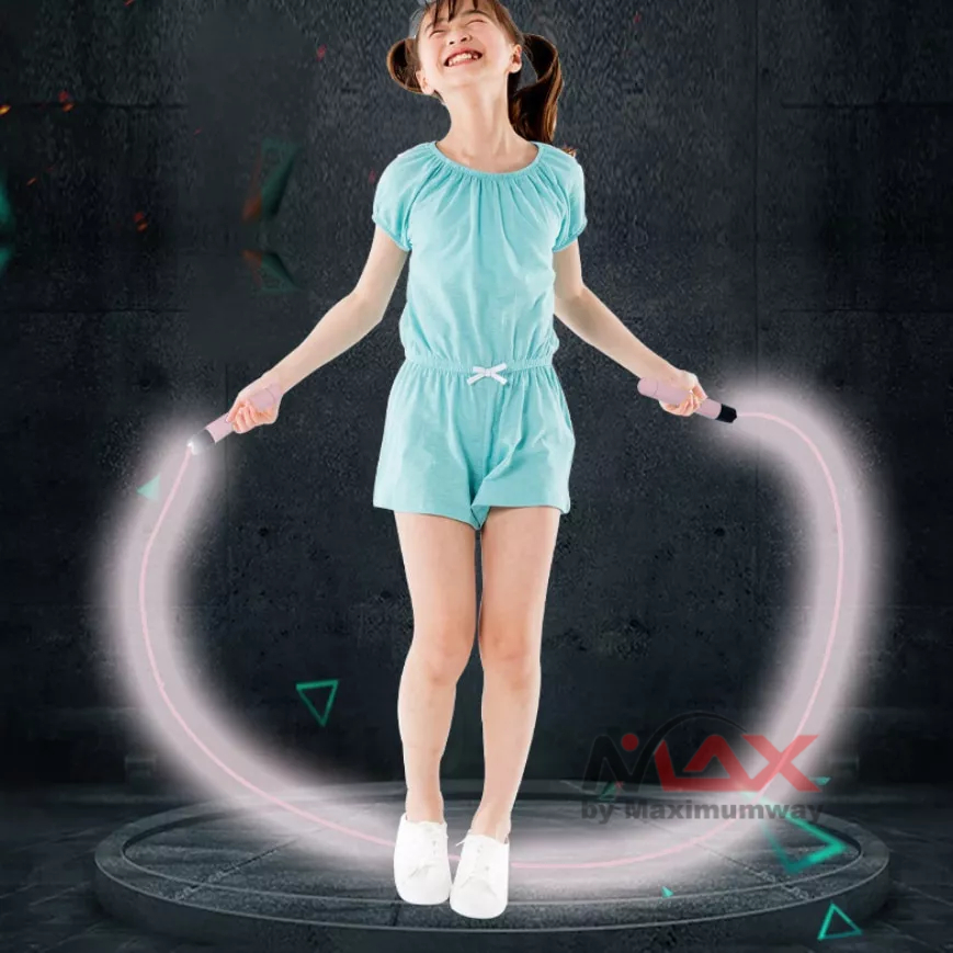 Lompat Tali Skipping rope Neon Nyala glow in the dark Fitness gaya modern olahraga sport lompat tali dewasa dan anak pasti suka calon viral Fitness Adjustable Night Glowing Skip Rope Exercise LED Jump Ropes Light Up Outdoor Supplies Portable Sport