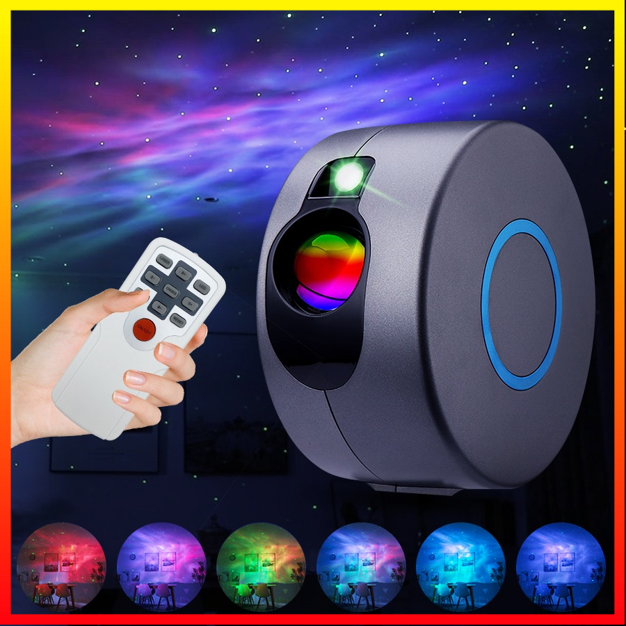 Lampu Tidur Proyektor Cahaya Galaxy Bintang Resolusi Tinggi Remote Control Pengaturan Kecerahan &amp; Kecepatan VooVoo - 7RHAE1BK