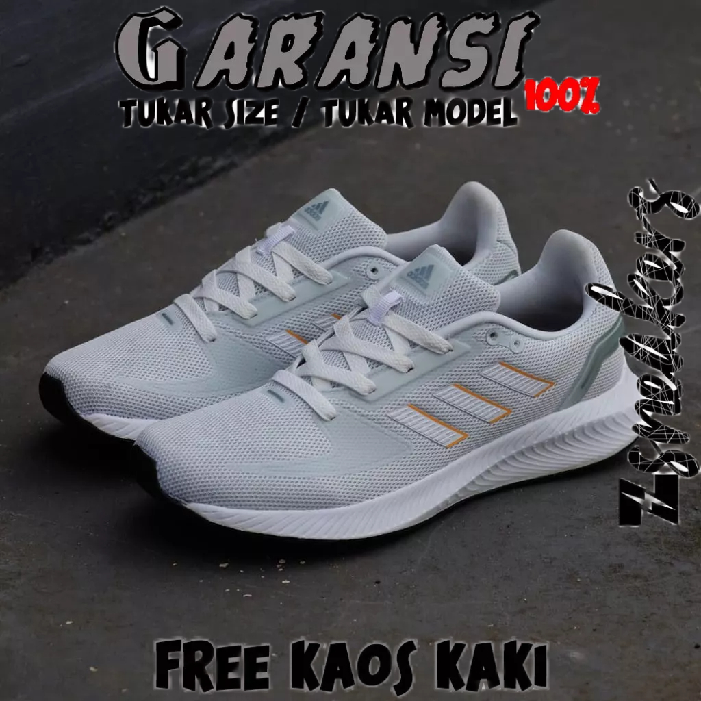 ADIDAS RUN FALCON 2.0 BLUE TINT SOL BLACK ┃ORIGINAL 100%┃ ADIDAS RUN FALCON 2.0 ┃ SEPATU PUTIH┃SEPAT