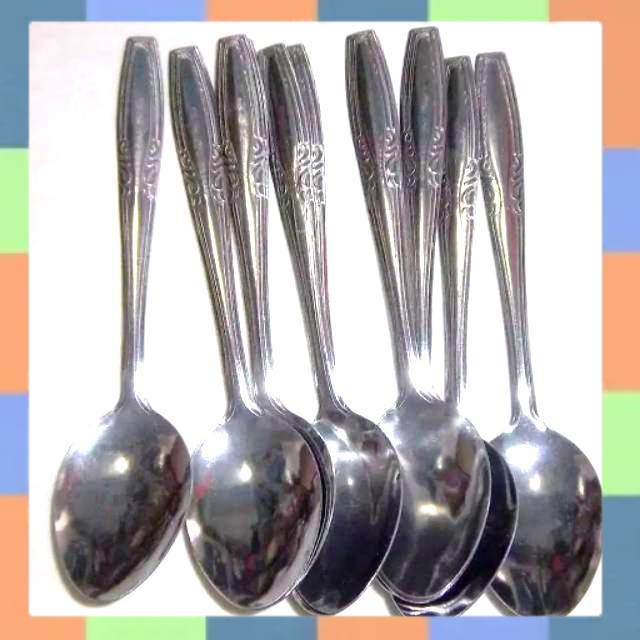 Sendok Makan Stainless Steel Gagang Motif UKIR Tebal