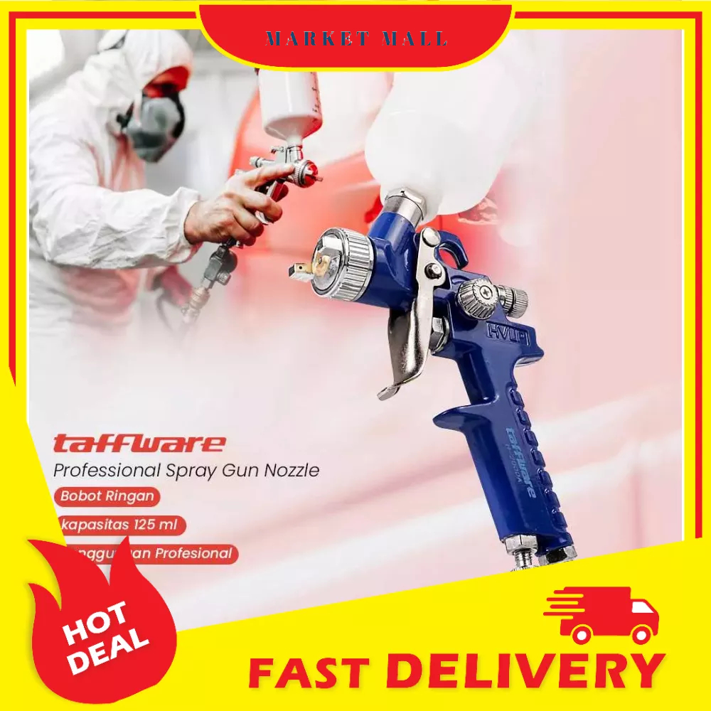 Pistol Cat Semprot Minyak Pelapis Mobil Furniture Perabot Professional Spray Gun Nozzle HVLP Airbrush Cup 100 ml Cat Mobil Motor Taffware - 4SHZ01BL