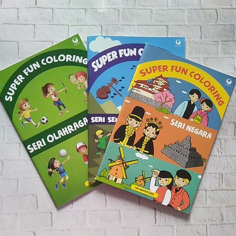 Buku Mewarnai Anak - Super Fun Coloring - Seri Seni &amp; Budaya - Seri Olahraga - Seri Negara