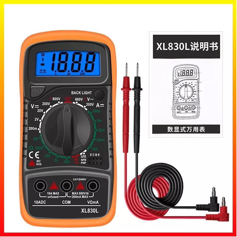 Multitester Mini Digital Multimeter AC/DC Voltage Tester Case Karet Akurat dan Detail Hemat Baterai Junejour - XL830L - 7ROT4VBK