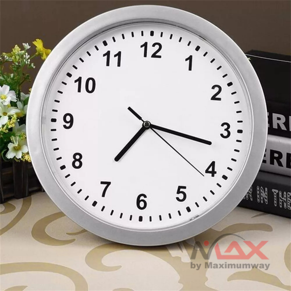 Jam dinding 25cm dengan tempat penyimpanan rahasia model minimalis modern quartz jam tembok elegant putih dan coklat exclusive mewah kotak uang Hidden Safe Large Wall Clock Safety Box Secret Secuirty Box Money Jewellery Stuff Storage home office Cash Safe