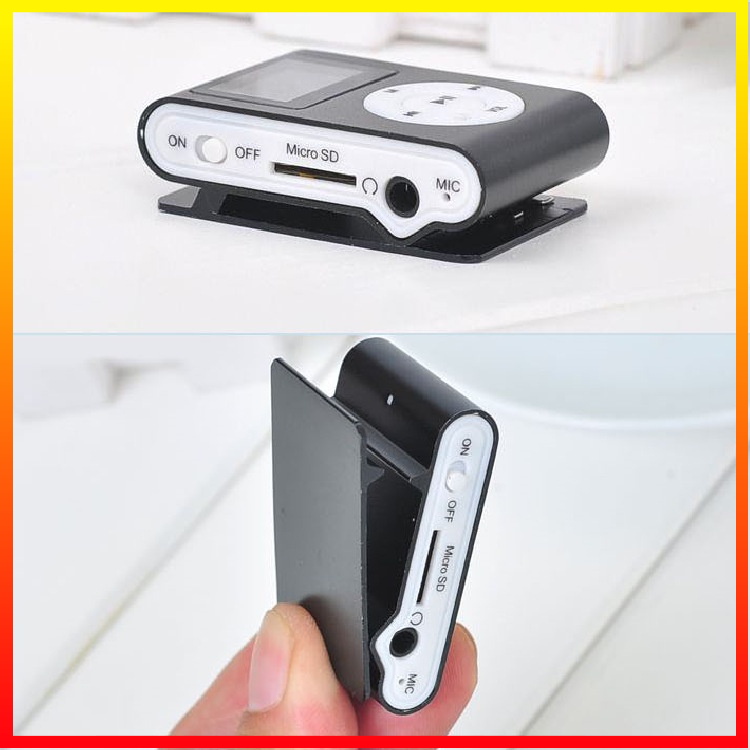 Portabel Pod MP3 Player TF/SD Card dengan Klip &amp; Layar LCD ZUCZUG ZC10 - OMPL04BK