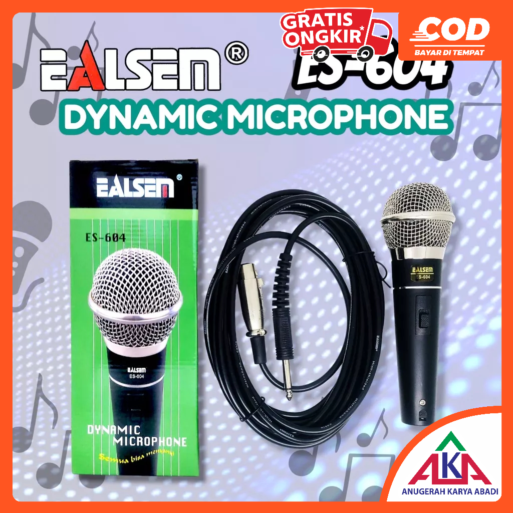 Mic Kabel EALSEM ES-604 / ES-604N Professional Dynamic Microphone Karaoke