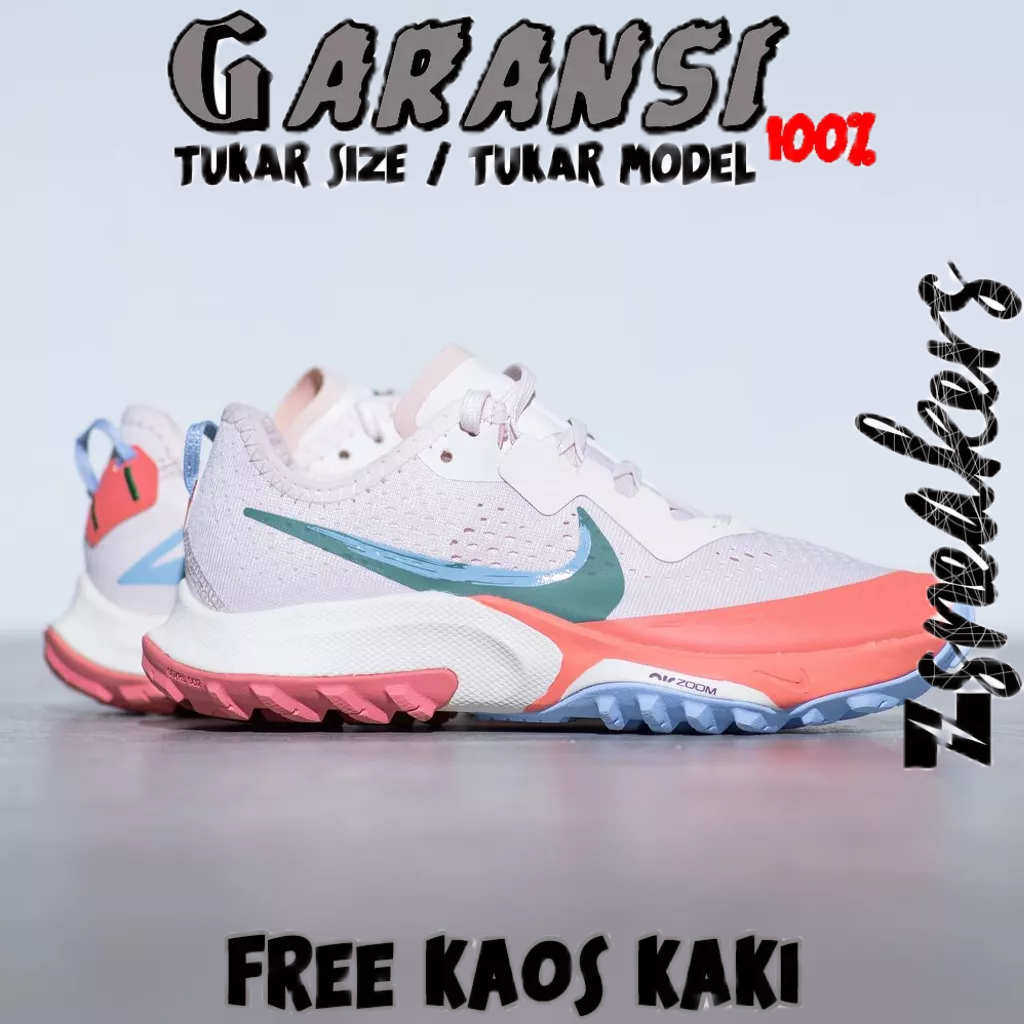 NIKE AIR ZOOM TERRA KIGER 7 LIGHT SOFT PINK WOMEN TRAIL┃ORIGINAL 100%┃ SEPATU NIKE AIR ZOOM TERRA KI