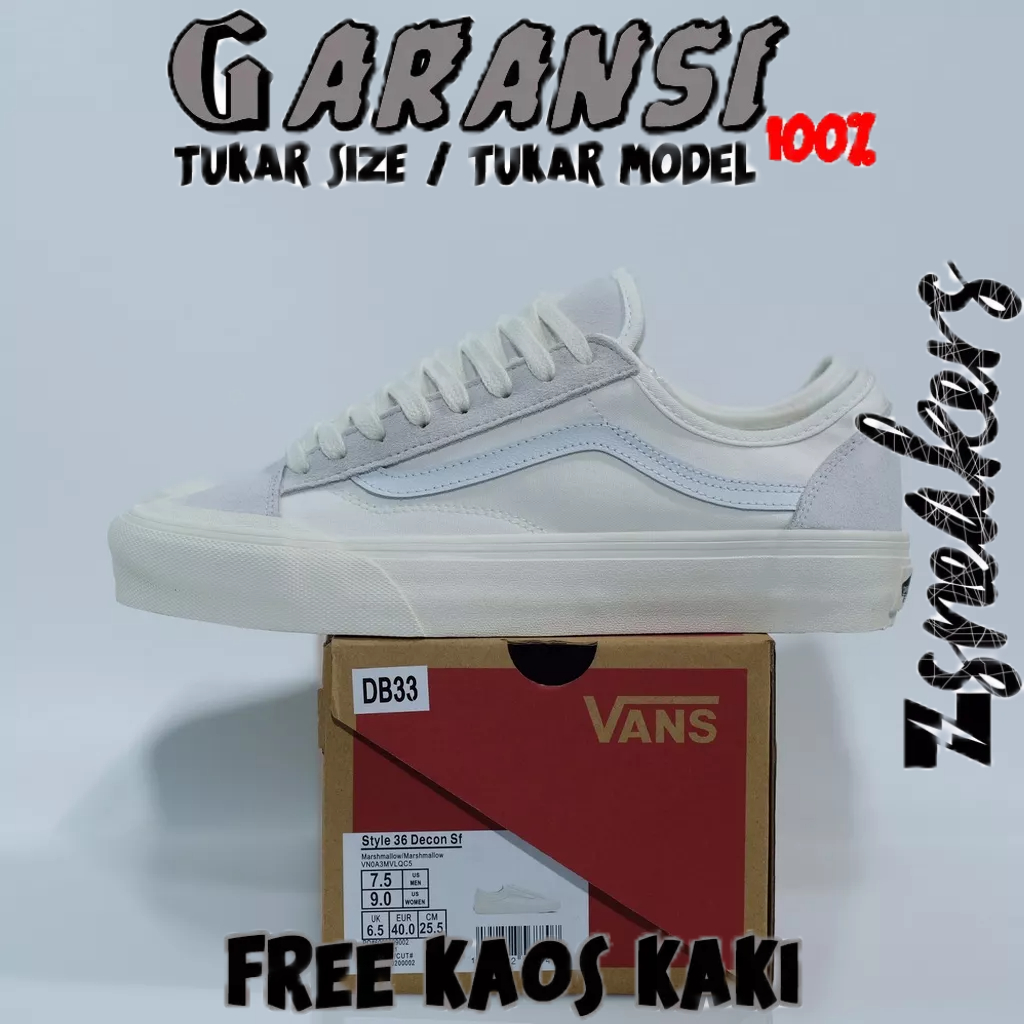 Vans Style 36 Decon SF Marshmallow White┃ORIGINAL 100%┃SEPATU VANS STYLE 36┃SEPATU VANS MARSHMALLOW┃