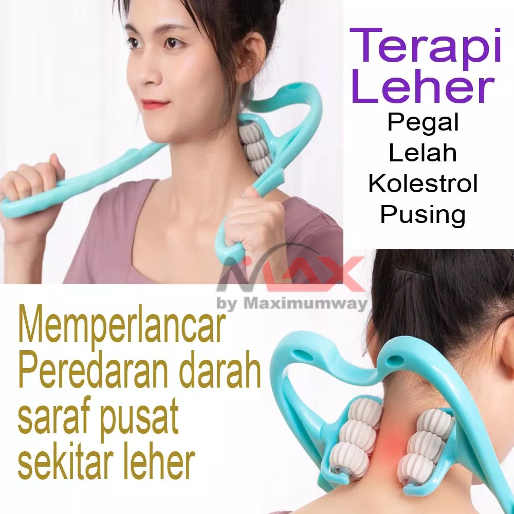 Alat Pijat Terapi Leher untuk Pegal lelah kolestrol dan pusing, sangat efektif portable mudah dibawa bawa memperlancar aliran darah sekitar saraf pusat di leher sehingga mengurangi rasa pusing mual lelah lesu setelah seharian bekerja