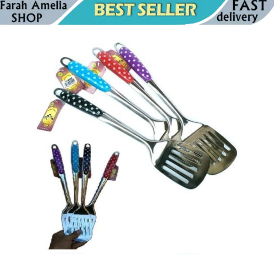 Spatula Model Berlubang Stainless Steel Sodet Motif Polkadot