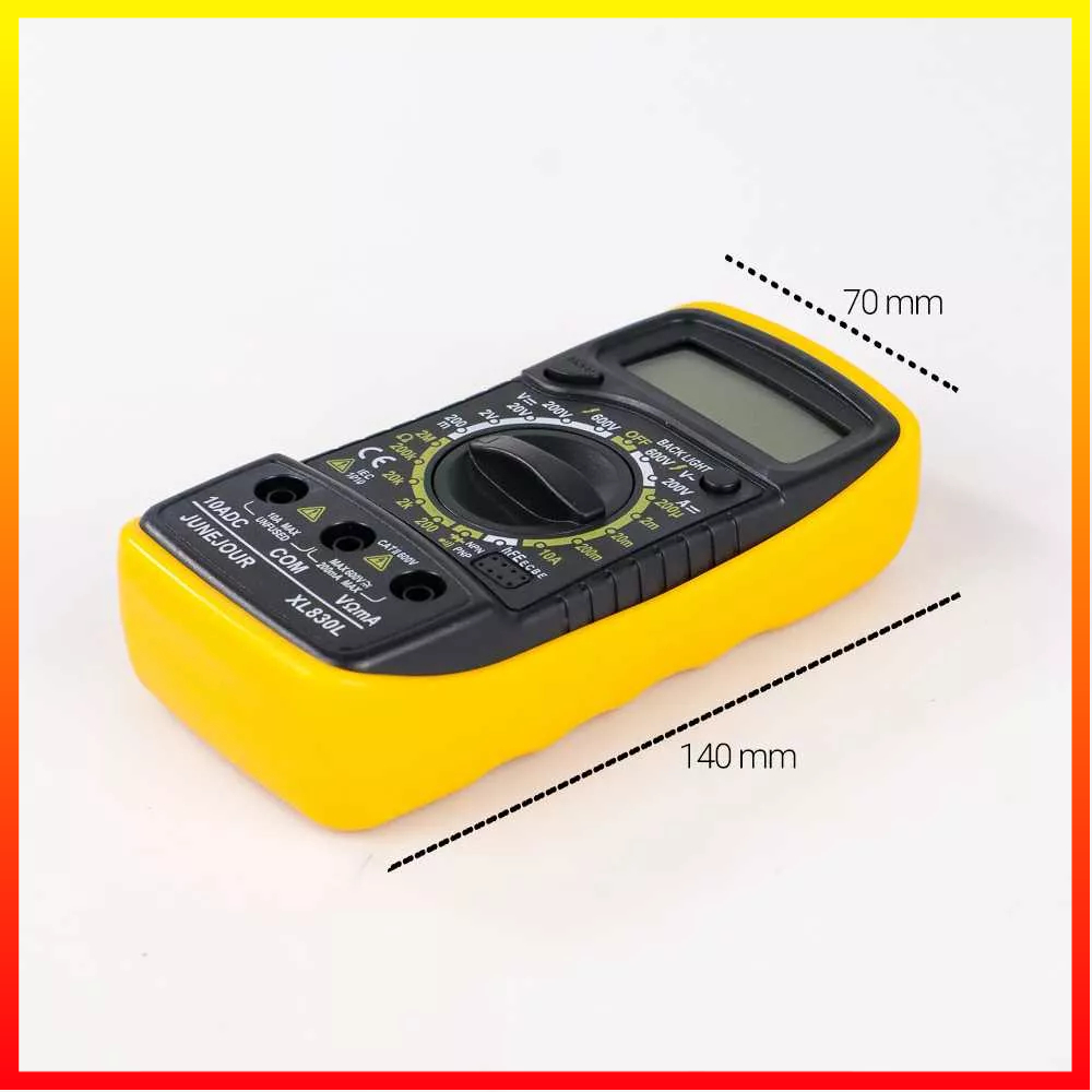 Multitester Mini Digital Multimeter AC/DC Voltage Tester Case Karet Akurat dan Detail Hemat Baterai Junejour - XL830L - 7ROT4VBK